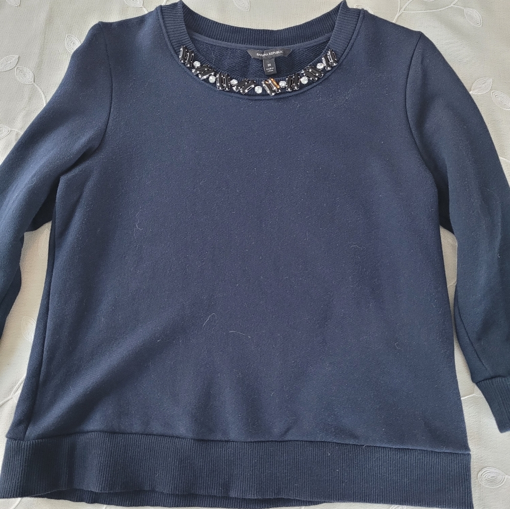 Banana Republic 3/4 sleeve blue sweater